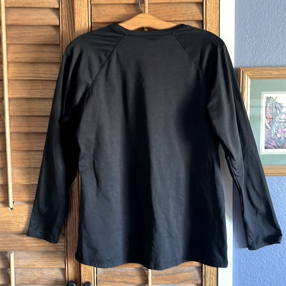 Cuddl Duds Women's Long Sleeve Crewneck Top - Black - Picture 3 of 10